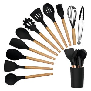 Set De Utensilios De Cocina 12 Piezas En Negro 12