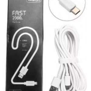 Cable De Carga Carga Rapida Treqa Usb - Tipo C 2 Metros Blanco