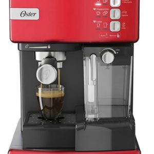 Cafetera Oster® Automática Primalatte,de Espresso Cappuccino Roja, Bvstem6603r