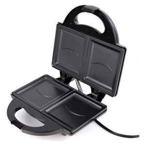 Sanduchera Universal Dos Puestos Sonrisa Antiadherente Negro