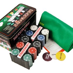 Set De Poker Texas 56258 200 Fichas Numeradas Plástico Tapete 55x90cm