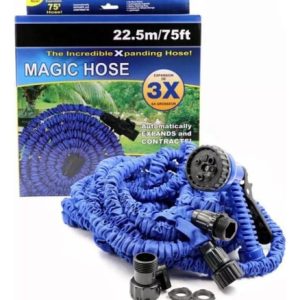 Manguera Retractil Expandible Mágica 22 Metros + Pitón Riego Azul