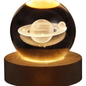 Luz Genérica Crystal Ball 3d Moon Color Nébula 8cm X 6cm X 6cm De Diámetro