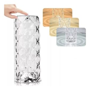 Lampara Ambientadora Diamante Cristal + Control 16 Colores Transparente