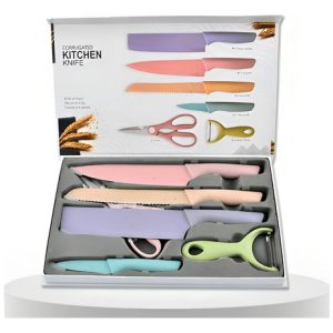 Set De Cuchillos Forging Family Er-0278 Acero Inoxidable 6 Piezas Pastel