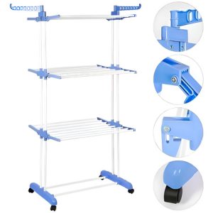 Tendedero Ropa Perchero Plegable Colgador De 3 Niveles Color Blanco