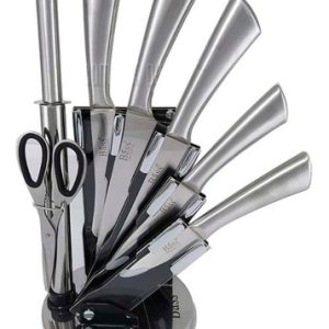 Juego De Cuchillos En Acero Inoxidable Cocina Báss 8 Piezas Plateado