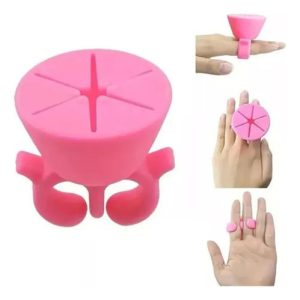 Anillo Accesorio Manicure Porta Soporte Silicona Esmalte Uña