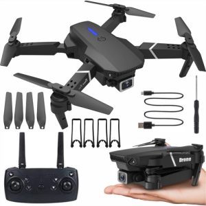 Drone Mini Cámara 1080p Estuche Control Remoto Wifi Luz Led Negro