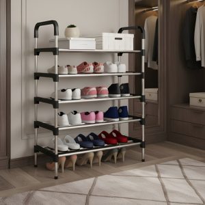 Zapatera Rack & Pack Aluminio 5 Niveles 18 Pares Negro Minimalista