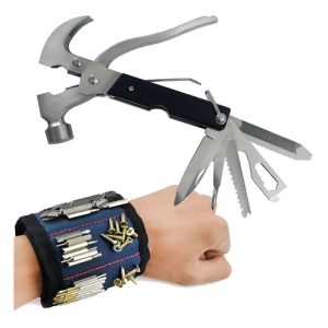 Kit De Martillos De Camping Multifunción De 18 Funciones Y Pulsera Magnética