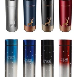 Termo Con Medidor De Temperatura Inteligente Digital Vaso Te Color Plateado