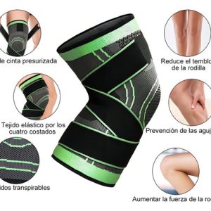 Rodillera 3d Deportiva Rodilla De Doble Presión For Fitness Color Verde Talla L