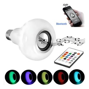 Bombillo Parlante Blutooth Led Multicolor Control Remoto Color Blanco