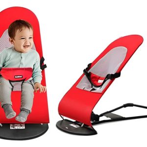 Silla Mecedora Para Bebé Funda Relajante Practica Portatil Rojo Liso
