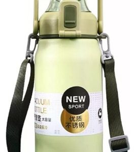 Termo Botella Acero 1.7l  Multiuso Frio Caliente Viajes Agua Negro