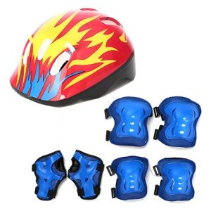 Kit De Proteccion Casco Rodilleras Coderas Manos Niño Y Niña Aleatorio
