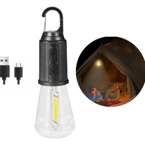 Lámpara Foco Led Exterior Recargable Usb Colgante Portátil Luz Blanco Cálido Blanco Cálido