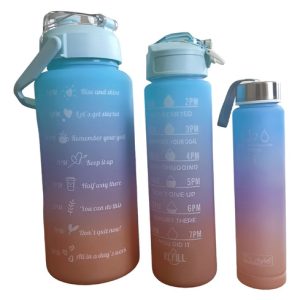 Set De 3 Termos Botella De Agua Botilo Motivacional X3 Unds Agua