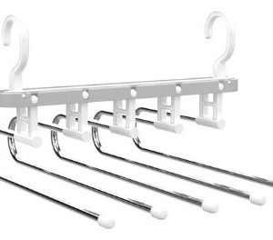 Ganchos Organizador Perchero Colgantes 5 Varillas Multiusos Gris