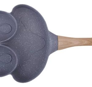 Sarten 3 Puestos Panqueques Revestimiento Antiadherente Casa Gris Oscuro