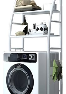 Estante Organizador De Baño Lavadora Soporte Almacenamiento Blanco