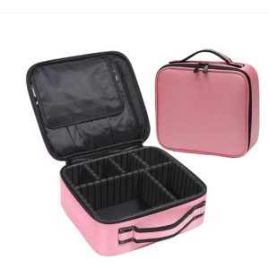 Cosmetiquera Organizadora Maquillaje Maleta Para Maquillaje Rosa Liso