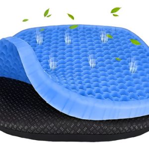 Cojín Ortopédico De Silicona Gel Relajante Asiento Terapia Color Azul Diseño De La Tela Geométrica