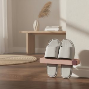 Estante Organizador De Zapatos Para Baño Chanclas Adhesivo Rosa
