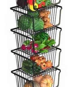 Estante Organizador Cocina 5 Niveles Ruedas Almacenamiento Negro