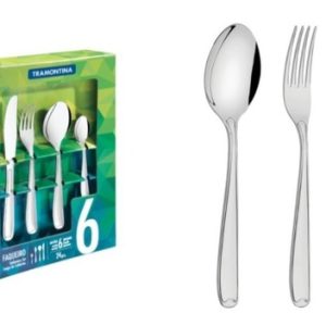 Juego De Cubiertos Tramontina 24 Piezas Acero Inoxidable Copacabana Plateado