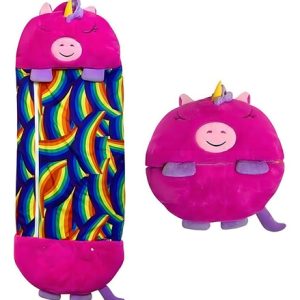 Sleeping Bolsa De Dormir Para Niños Peluche Almohada Diseño Unicornio Fucsia