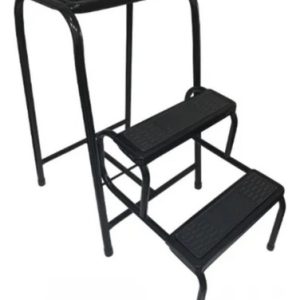Silla Escalera 3 Niveles Butaco Plegable Peldaño Retráctil Negro