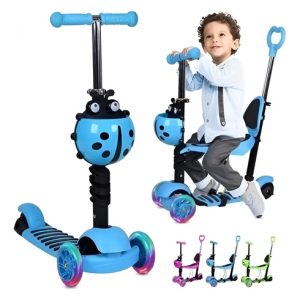 Patineta Para Niño Scooter Con Canasta Mariquita Ajustable