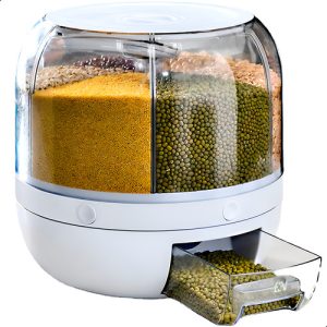 Dispensador De Granos De Arroz, 6 Divisiones, Giratorio