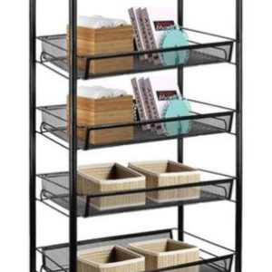 Carrito Almacenamiento Estante Organizador Rodante 5 Niveles Negro
