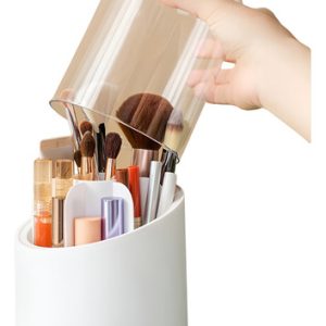 Organizador De Maquillaje Multifuncional Giratorio Con Tapa Transparente