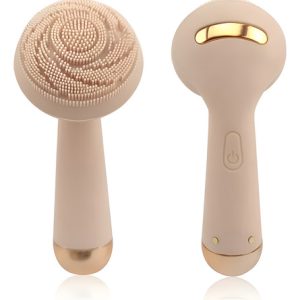 Limpiador Y Masajeador Fácial Electrico Recargable  Beige