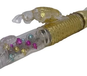 Vibrador Doble Estimulación Conejo Abeja Dorado Morado