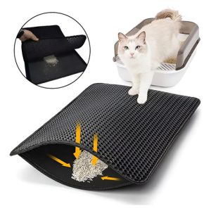 Tapete Alfombrilla Para Arena De Gatos Recolector Limpieza Negro