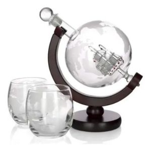 Decantador De Whisky Con Dos Copas +juego De Vasos ´+ Hielos