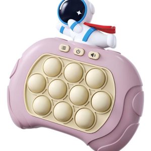 Juguete Electrónico Pop It Con Sonido Astronauta Color Rosa Pálido