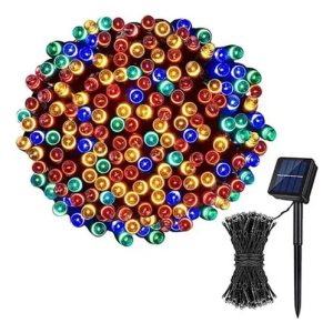 Luz Led Solar 100 Bombillos Rgb Navideña Decorativa Luces Verde