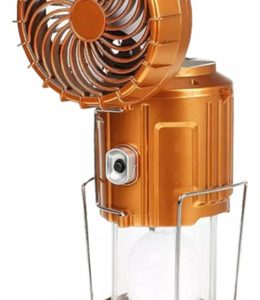 Linterna Camping Panel Solar Con Ventilador Portátil Panel Dorado