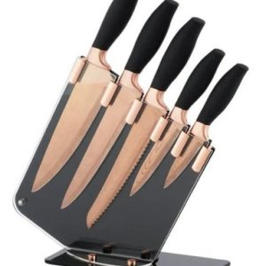 Juego De Cuchillos Universal Rustica Acero Inoxidable 6 Pzs Negro