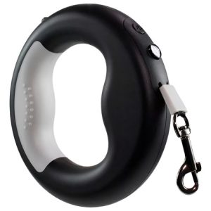 Correa Retráctil Automática Para Perros Con Linterna Luz Led Negro