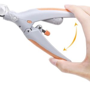 Corta Uñas Para Mascotas Con Luz Led Tijera Protección Blanco