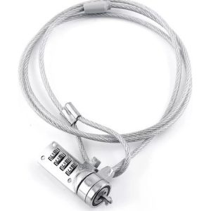 Guaya De Seguridad Para Computador Portátil De Clave 1 Metro Gris