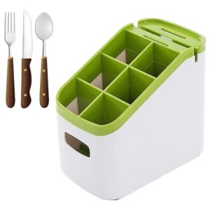 Organizador De Cubiertos Multifuncional Organizador Cocina Verde