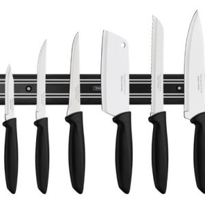 Juego De Cuchillos Plenus Tramontina 7 Pcs Soporte Magnetico - Negro